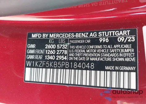 2023 Mercedes-Benz E 450 4Matic from USA, damaged, VIN W1KZF5KB5PB184048